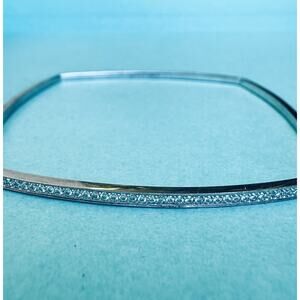 Tiffany & Co. 18k White Gold Frank Gehry Torque Bangle Bracelet W/ Diamonds